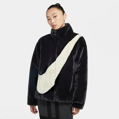 nike swoosh fur coat